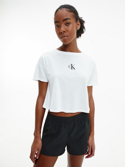 Calvin Klein Fürdőruha HU223459 | Calvin Klein CK One Cropped Női Strand Póló Fehér